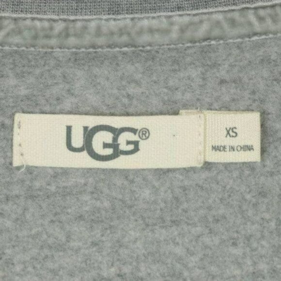 UGG Amara Women's XS Gray Crewneck Ruffled 3/4 Sleeve Sweatshirt - Picture 7 of 9